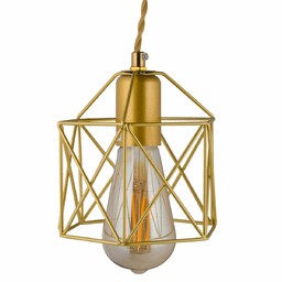 Druciana lampa wisząca Gold Cage ABIGALI-PLA-E27 do jadalni