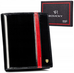 Elegancki skórzany portfel z przegrodami Rovicky
