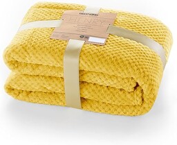 DecoKing Pikowany koc z mikrofibry 70x150 cm musztardowy