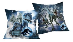 Halantex Poduszka dziecięca 40x40 Jurassic World niebieska dwustronna