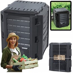 Kompostownik IKST380 380L ogrodowy plastikowy Eco pojemny czarny