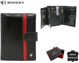 Męski pojemny skórzany portfel z RFID od Rovicky