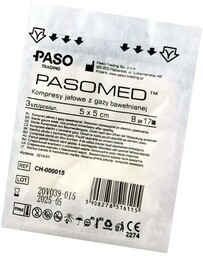 Kompresy gazowe jałowe PASOMED 5x5cm x3 sztuki