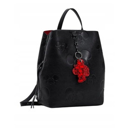 DESIGUAL CZARNY PLECAK MIEJSKI DAMSKI Z BRELOCZKIEM 27x10x34