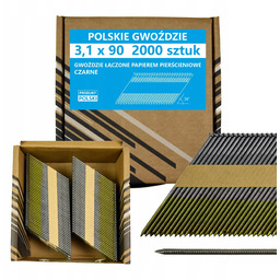 Polskie Gwoździe do gwoździarki łączone papierem 3,1x90mm 34°