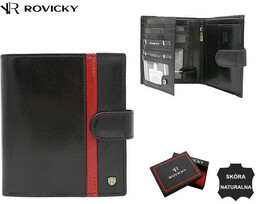 Elegancki skórzany portfel z przegrodami Rovicky