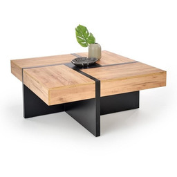 Stolik kawowy kwadratowy dąb craft / czarny mat