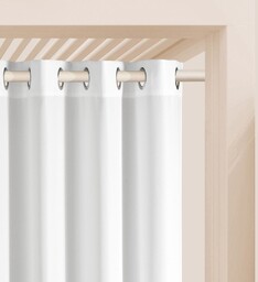 ZASŁONA OGRODOWA AURA - Biała 140x260 Srebrna przelotka