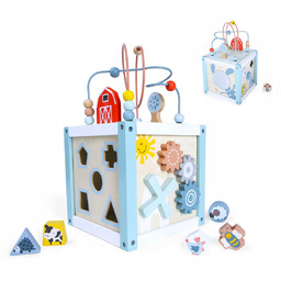 Drewniana kostka edukacyjna sorter +klocki Ecotoys