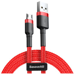 Kabel Wytrzymały elastyczny USB microUSB QC3.0 2.4A 1m