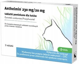 KRKA Anthelmin 230mg + 20mg 2 tabletki