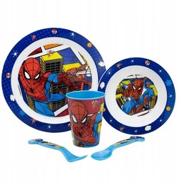 ZESTAW OBIADOWY SPIDERMAN 5w1 TALERZ MISKA KUBEK S