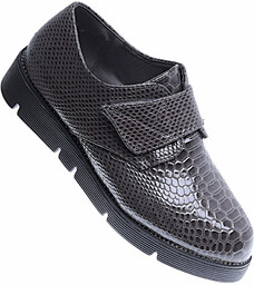 Szare dziewczęce półbuty na rzep