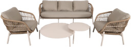 Zestaw ogrodowy Malta: 3-osobowa sofa, 2 fotele