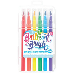 Flamastry pędzelkowe Brilliant Brush 6 kolorów