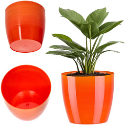 Doniczka na kwiaty Agen 14 cm, pomarańczowy marmur