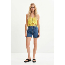 Desigual Krótki szydełkowy top