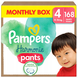 Pampers Harmonie Baby, Pieluchomajtki, rozmiar 4 (9kg-15kg), 168