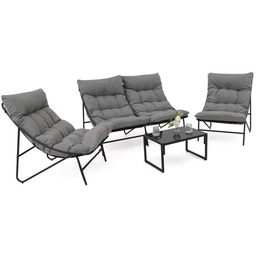 Zestaw mebli ogrodowych dla 4 osób SA2006 Czarny