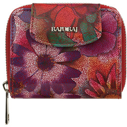 Dwustronny czerwony portfel damski BajuBaj ze skóry naturalnej