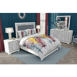 Zaratex Pościel bawełniana 140x200 Feather pióra biała kolorowa