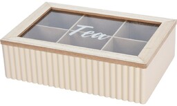 Pudełko na torebki herbaty Stripes beżowy, 24 x