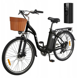 Rower elektryczny Dyu C6 czarny rama M stalowa