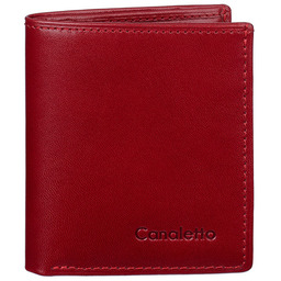 Mały czerwony portfel damski RFID Canaletto z skóry