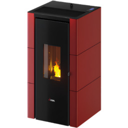 Piec kominek na pellet CRISTAL 7 kW bordowy