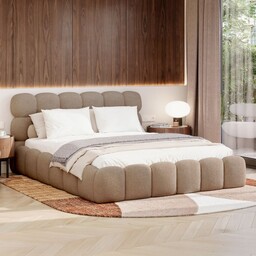 Łóżko tapicerowane z pojemnikiem SFG0201 160x200 Boucle Ciemny