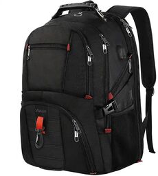 Plecak biznesowy męski PODRÓŻNY USB 50L, kolor czarny,