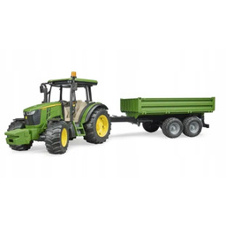 John Deere 5115M przyczepa platformowa