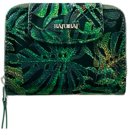 Damski portfel skórzany z suwakiem BajuBaj zielony PD1255s161