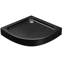 Czarny brodzik prysznicowy półokrągły 80x80 Alex BAA-80-CN