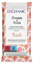 CLEANIC Cream&Fresh Chusteczki do rąk Brzoskwinia, 15szt.