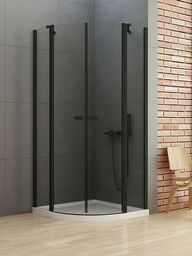 Czarna kabina półokrągła 90x90 K-0539 New Soleo Black