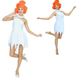 Strój Kobieta Jaskiniowiec Wilma Przebranie Flintstonowie Halloween S