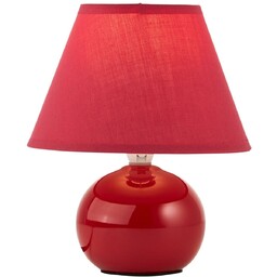 Lampa stołowa kulista Primo61047/01 Brilliant z abażurem czerwona