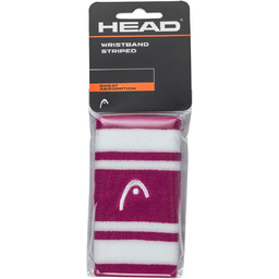 HEAD Unisex Adult Wristband Striped 5, Vivid Pink/White,