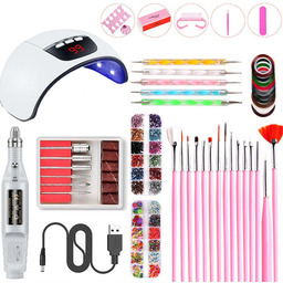 Zestaw do hybrydy lampa LED UV manicure frezarka