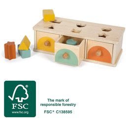 Sorter kształtów i kolorów z szufladkami i klockami