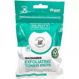 Beauty Formulas Nasączone płatki złuszczające z niacynamidem, 30