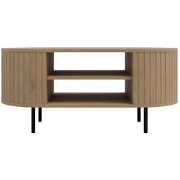 Stolik kawowy OVALIO (200) Dąb cremona Czarne nogi