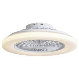 Biały wentylator sufitowy 48,5 cm z LED, ściemnialny