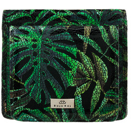 Mały portfel damski BajuBaj zielony naturalna skóra, kieszeń