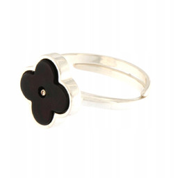 Pierścionek srebrny z bursztynem - regulowany pierścionek