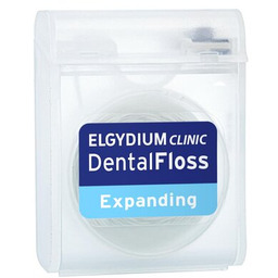 ELGYDIUM Nić dentystyczna Clinic Pęczniejąca Biała 25 m