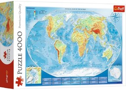 Trefl, puzzle, Wielka Mapa Fizyczna Świata, 4000 el.