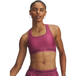Under Armour Biustonosz Crossback Mid - Fuchsia Dusk