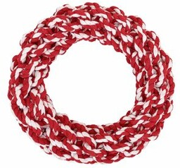 Czerwone kółko do przeciągania Reedog, zabawka z dzianiny,